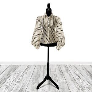 Nasty Gal Spot Enough Drama Organza Champagne Blouse